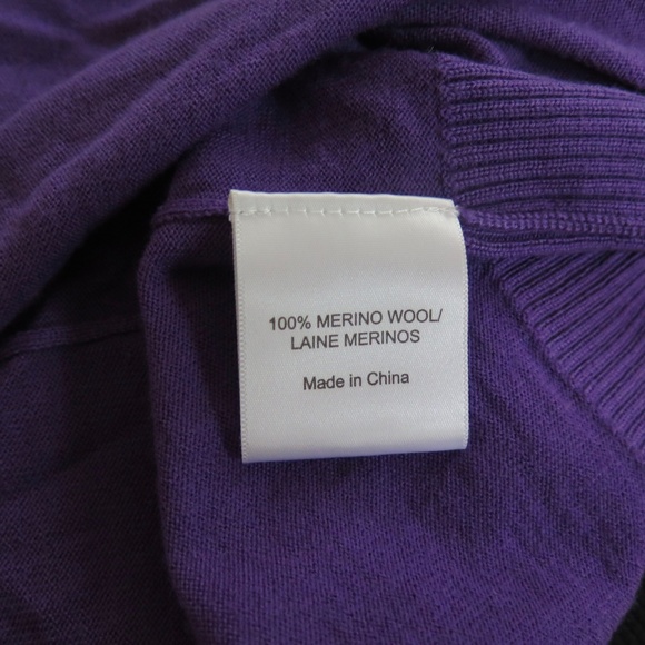 Purple Tory Burch Merino Cardigan, Gold Logo Buttons - Picture 9 of 9